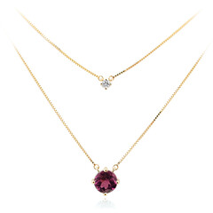 Collar en oro con Granate Magenta (de Melo)
