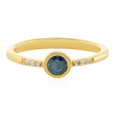 Anillo en plata con Diamante azul I3
