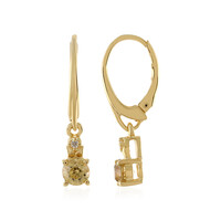 Pendientes en plata con Zircón amarillo
