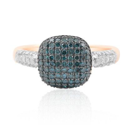 Anillo en oro con Diamante azul I1