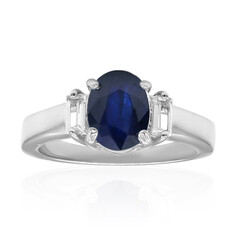 Anillo en plata con Zafiro azul