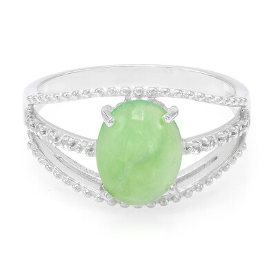 Anillo en plata con Crisoprasa imperial
