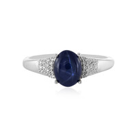 Anillo en plata con Zafiro estrella azul