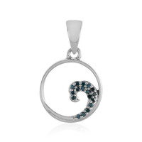 Colgante en plata con Diamante azul I3