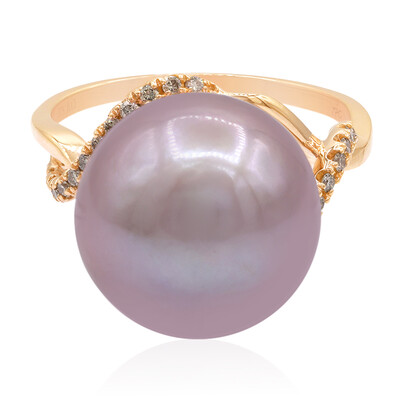 Anillo en oro con Perla Ming rosa (TPC)
