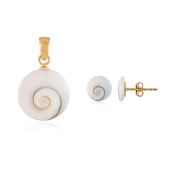 Set en plata con Ojo de Shiva (Bali Barong)