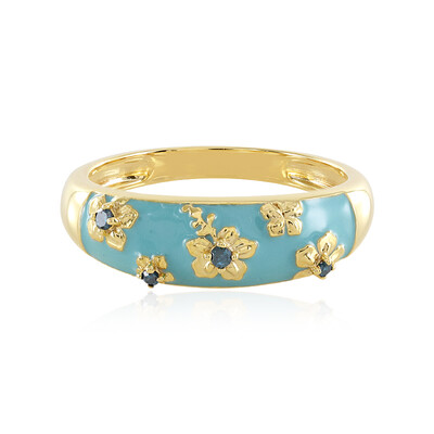 Anillo en plata con Diamante azul I3