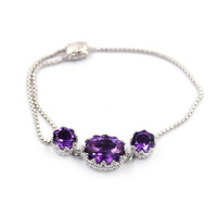 Brazalete en plata con Amatista de Zambia (Dallas Prince Designs)