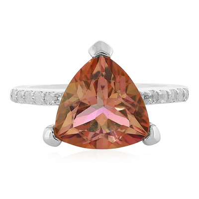 Anillo en plata con Topacio místico durazno