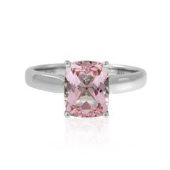 Anillo en platino con Morganita rosa