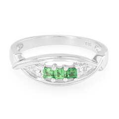 Anillo en plata con Tsavorita