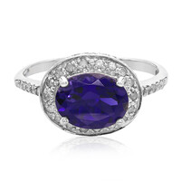Anillo en plata con Iolita de Ceilán