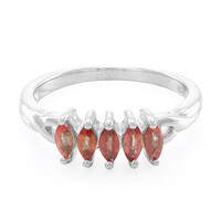 Anillo en plata con Rubí rojo atardecer