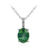 Collar en plata con Topacio verde mariposa