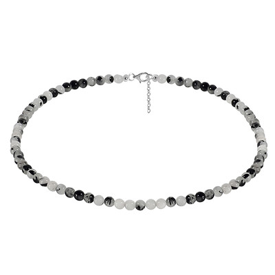 Collar en plata con Cuarzo rutilado negro