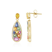 Pendientes en plata con Zafiro naranja