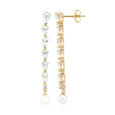 Pendientes en plata con Topacio blanco