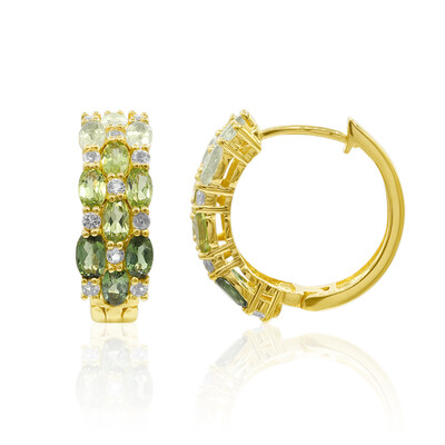Pendientes en plata con Turmalina verde
