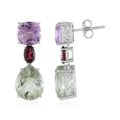 Pendientes en plata con Amatista verde