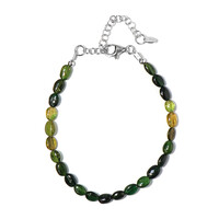 Brazalete en plata con Turmalina verde