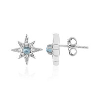 Pendientes en plata con Topacio azul suizo