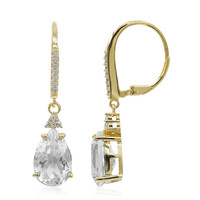Pendientes en plata con Topacio blanco