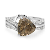 Anillo en plata con Cuarzo ahumado