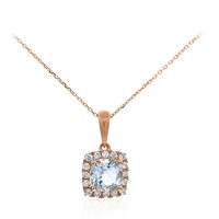 Collar en oro con Aguamarina de Brasill AAA