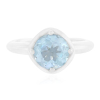 Anillo en plata con Topacio azul cielo