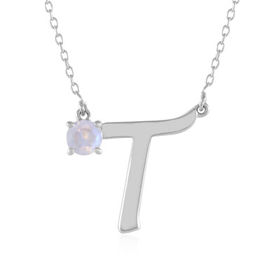 Collar en plata con Piedra de Luna arcoíris