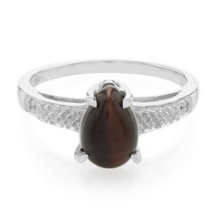 Anillo en plata con Ojo de tigre rojo