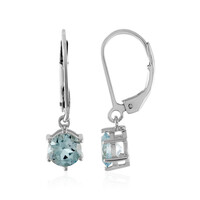 Pendientes en plata con Topacio azul cielo