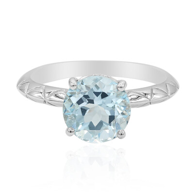 Anillo en plata con Topacio azul cielo