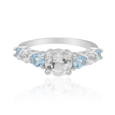 Anillo en plata con Topacio blanco