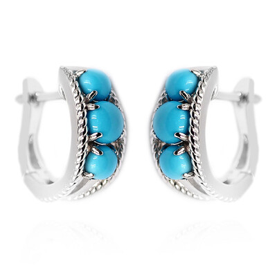 Pendientes en plata con Turquesa bella durmiente (Anne Bever)