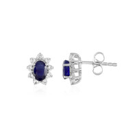 Pendientes en plata con Zafiro azul de Madagascar