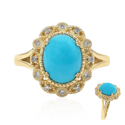 Anillo en oro con Turquesa bella durmiente
