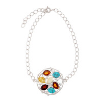 Brazalete en plata con Ámbar báltico