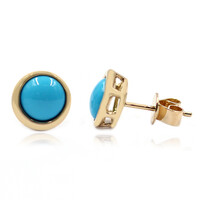 Pendientes en oro con Turquesa bella durmiente