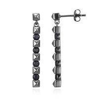 Pendientes en plata con Zafiro negro