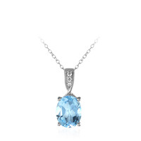 Collar en plata con Topacio azul cielo