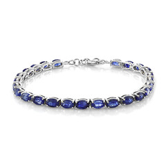 Brazalete en plata con Zafiro azul de Madagascar
