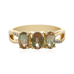 Anillo en oro con Piedra del sol de Oregón