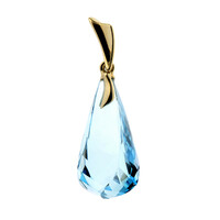 Colgante en oro con Topacio azul cielo