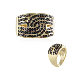 Anillo en plata con Espinela negra