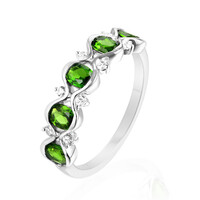 Anillo en plata con Diópsido de Rusia