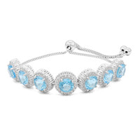 Brazalete en plata con Topacio azul suizo