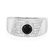 Anillo de hombre en plata con Espinela negra