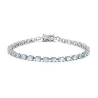 Brazalete en plata con Topacio azul cielo
