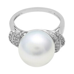 Anillo en oro con Perla blanca del mar del sur (TPC)